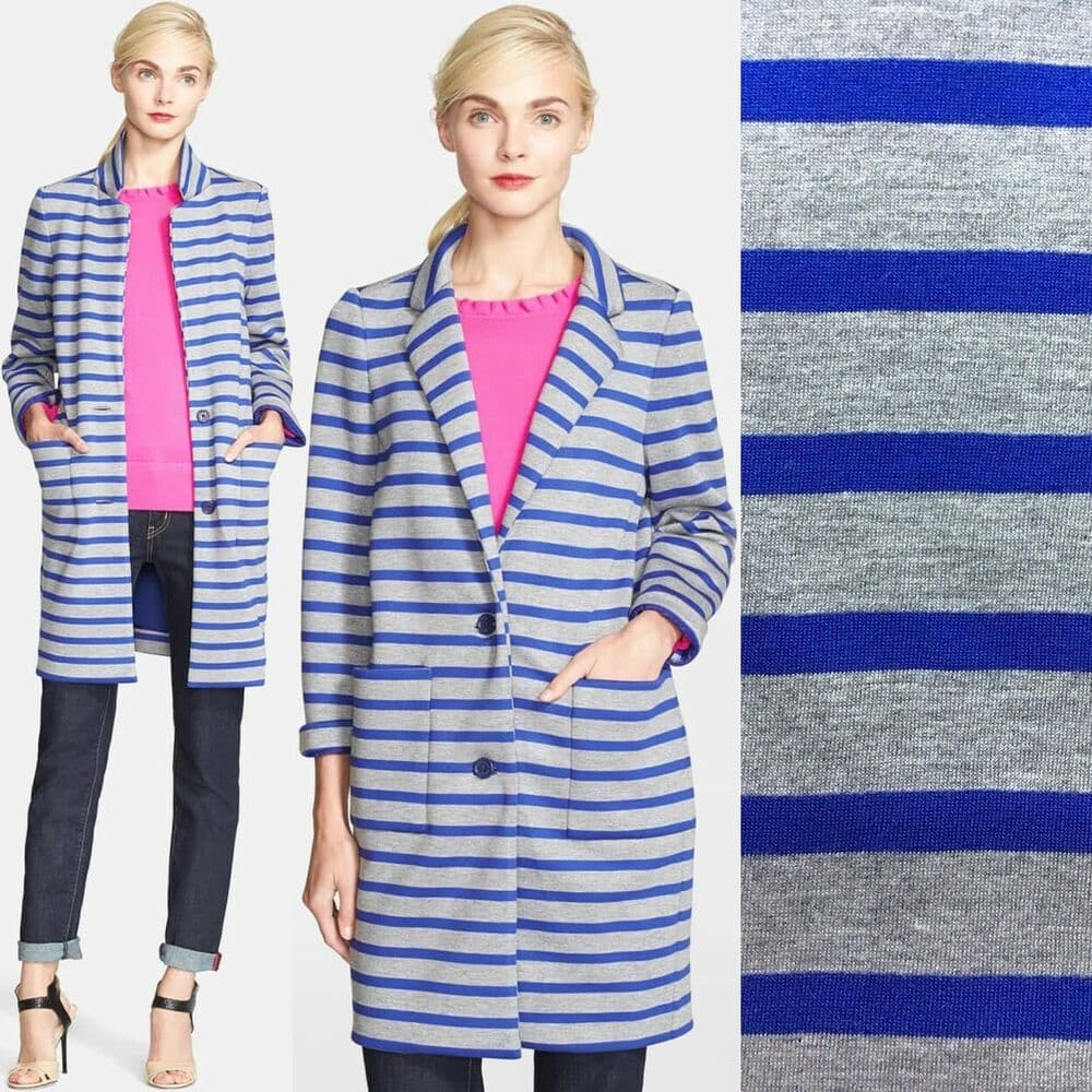Kate Spade New York Oversized Scuba Stripe Coat
